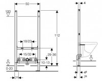 Montážní prvek Geberit DuofixBasic pro bidet, pro stoj. armaturu, stavební výška 112 cm 111.534.00.1